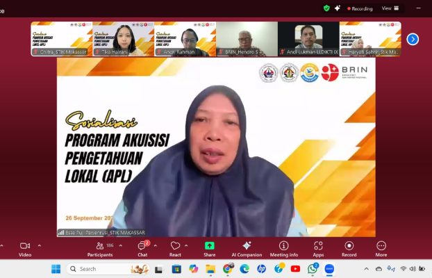 BRIN DAN STIK MAKASSAR GELAR SOSIALISASI DARING PROGRAM AKUISISI PENGETAHUAN LOKAL UNTUK PTS LLDIKTI IX SULTANBATARA