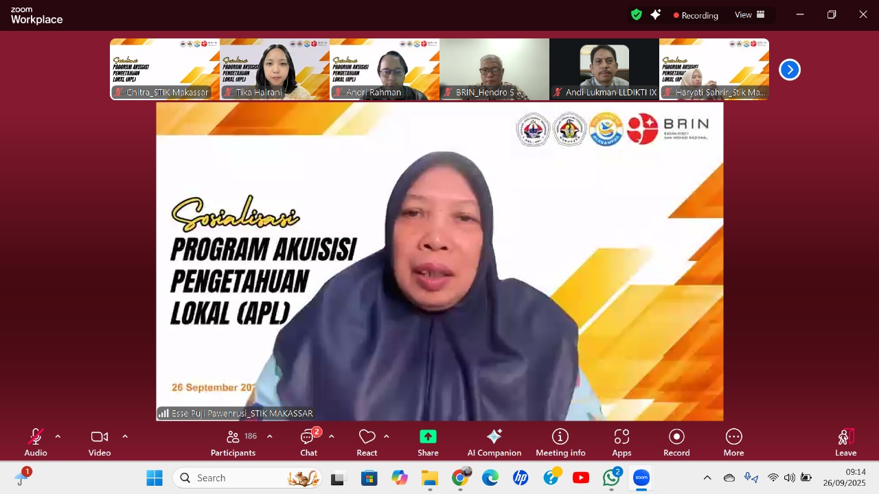 BRIN DAN STIK MAKASSAR GELAR SOSIALISASI DARING PROGRAM AKUISISI PENGETAHUAN LOKAL UNTUK PTS LLDIKTI IX SULTANBATARA